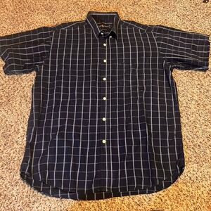 Ralph Lauren Men's Short Sleeve Plaid Button Down Shirt Size L 100% Cotton